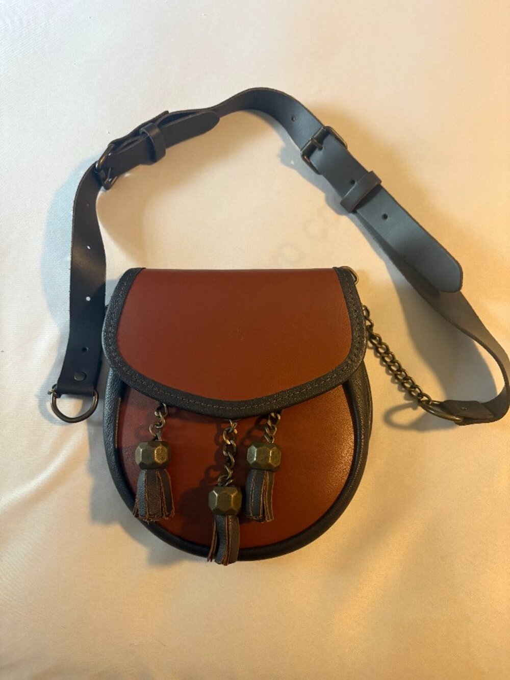 Tan and Brown Nixey Sporran Handmade Bag The 1834 Chestnut